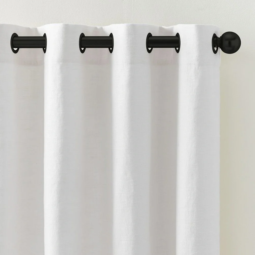 Pottery Barn Emery White Linen Grommet Blackout Curtain Window Panel 50 x 96 NWT